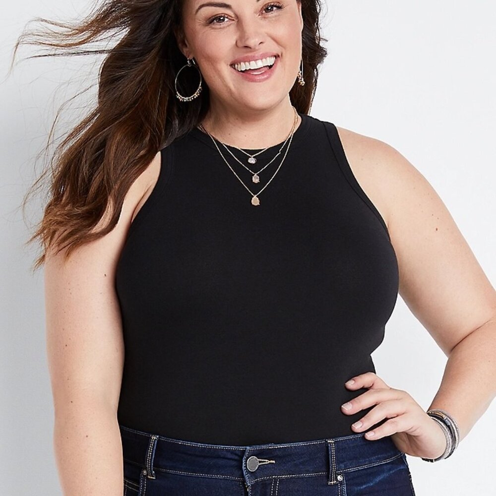 Eloquii Black High Neck Bodysuit
